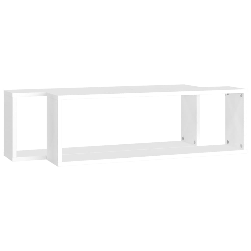 Estantes cubo de pared 2 uds contrachapado blanco 80x15x26,5 cm - Vetonek