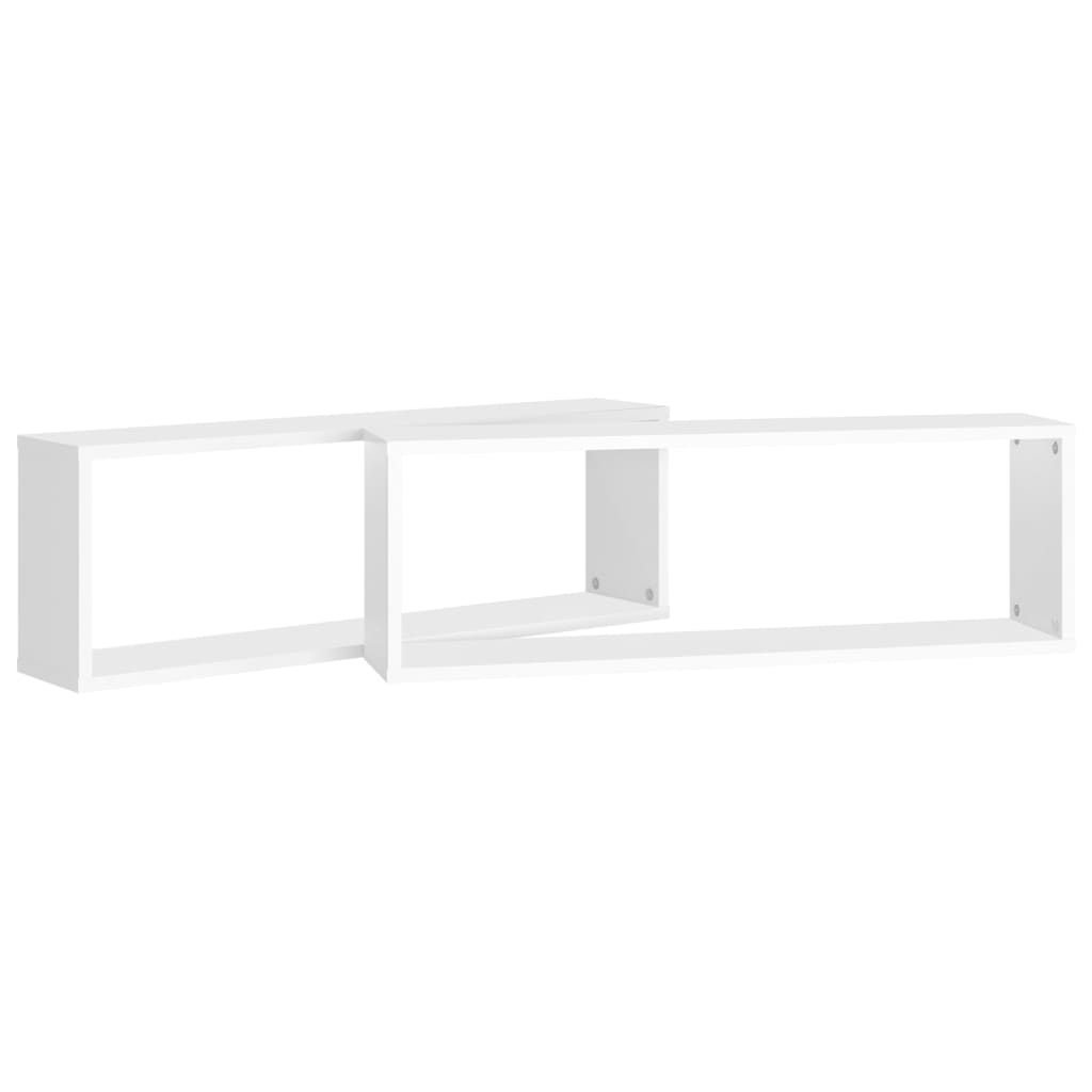 Estantes cubo de pared 2 uds contrachapado blanco 80x15x26,5 cm - Vetonek