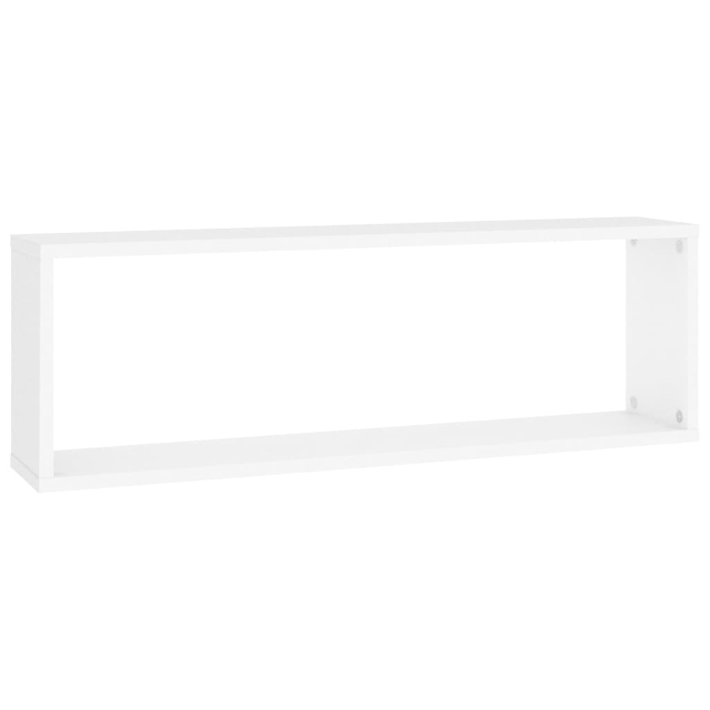 Estantes cubo de pared 2 uds contrachapado blanco 80x15x26,5 cm - Vetonek