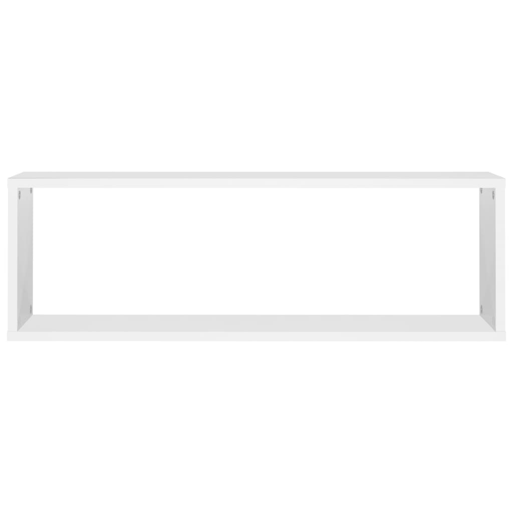 Estantes cubo de pared 2 uds contrachapado blanco 80x15x26,5 cm - Vetonek