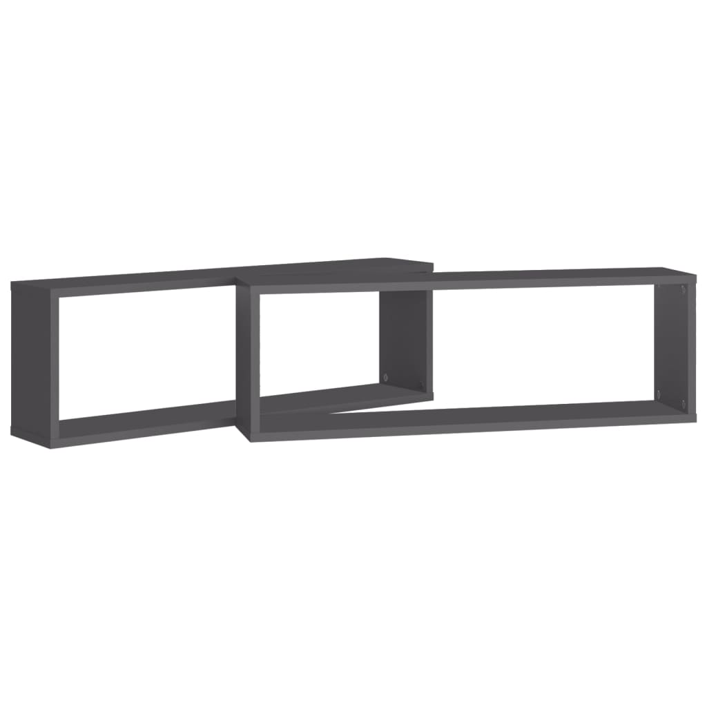 Estantes cubo de pared 2 uds contrachapado gris 80x15x26,5 cm vidaXL