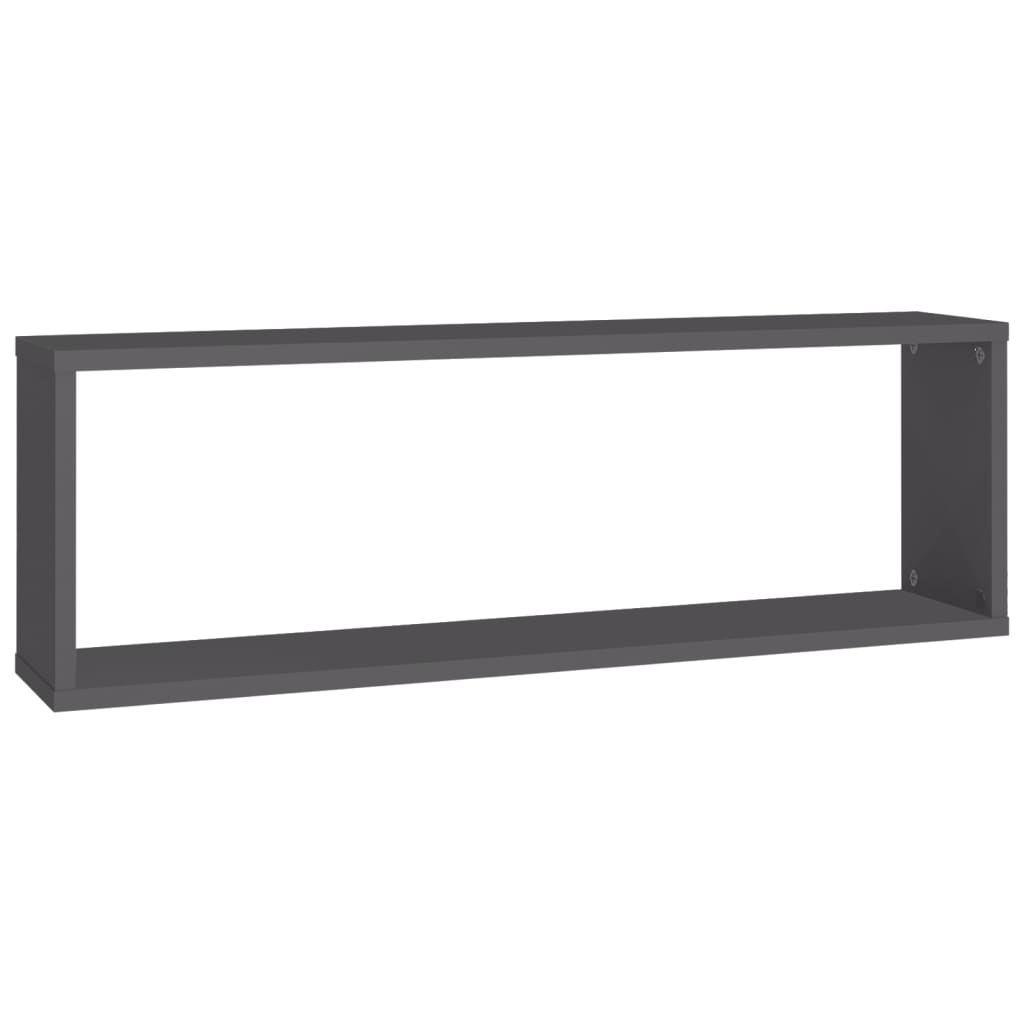 Estantes cubo de pared 2 uds contrachapado gris 80x15x26,5 cm vidaXL