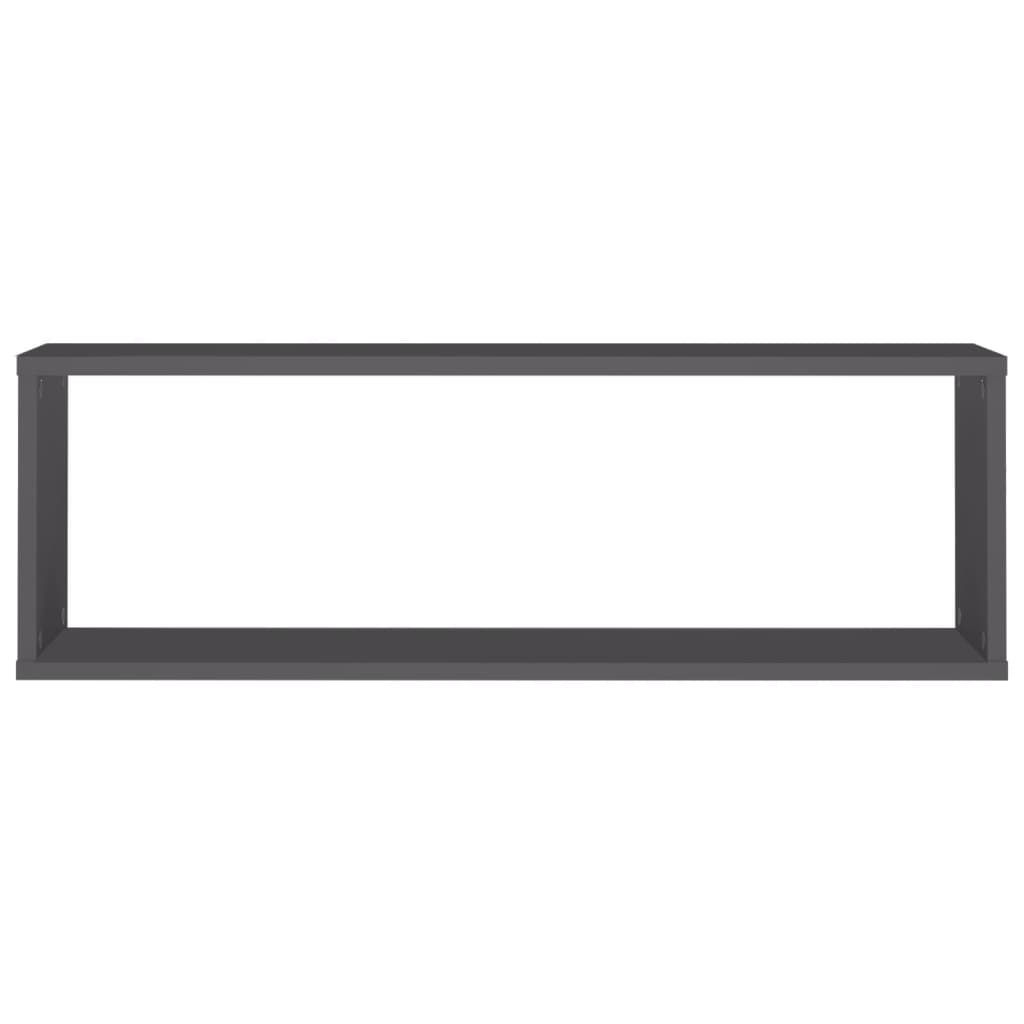 Estantes cubo de pared 2 uds contrachapado gris 80x15x26,5 cm vidaXL