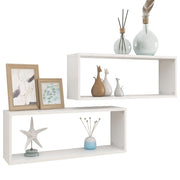 Estante cubo de pared 2 uds madera sintetizada Nexus blanco 60x15x23cm - Vetonek