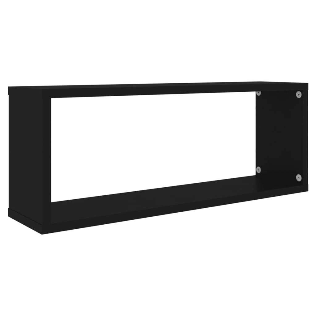 Estante cubo de pared 6 uds contrachapado negro 60x15x23 cm v5565 - Vetonek