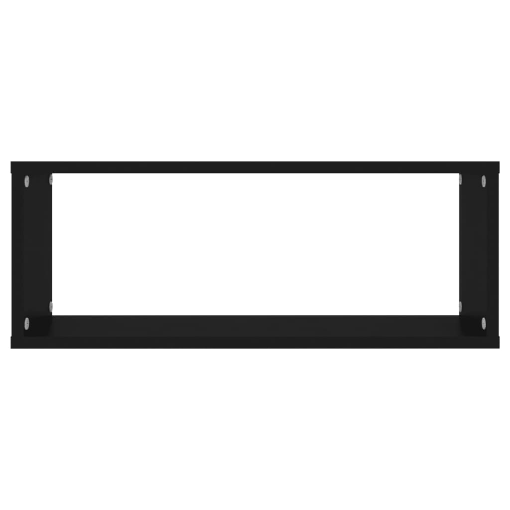 Estante cubo de pared 6 uds contrachapado negro 60x15x23 cm v5565 - Vetonek