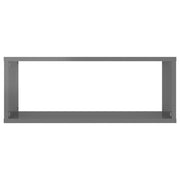 Estante cubo de pared 6uds contrachapado gris brillo 60x15x23cm v5770 - Vetonek