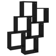 Vetonek Estante cubo de pared madera contrachapada negro 78x15x93 cm
