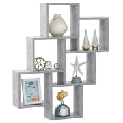 Estante cubo de pared contrachapado gris hormigón 78x15x93 cm v5916 - Vetonek