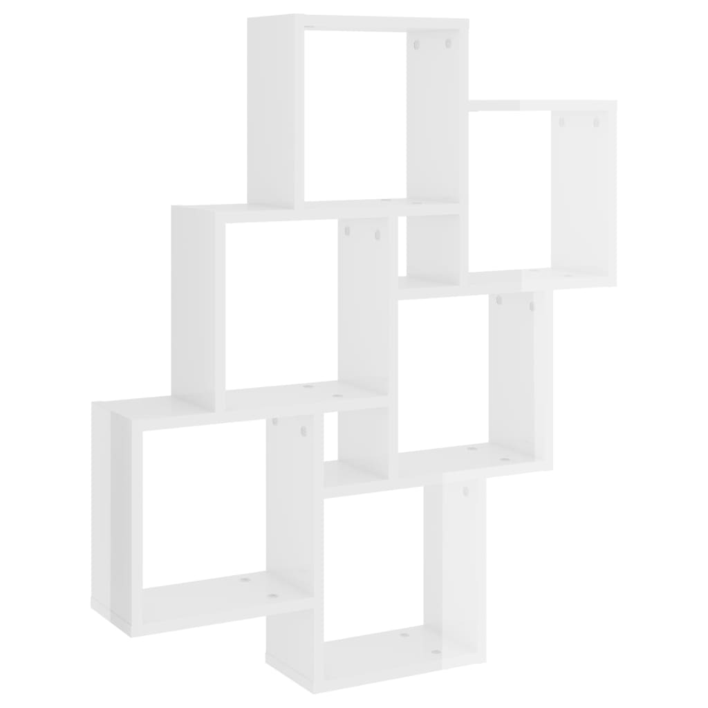 Vetonek Estante cubo de pared contrachapado blanco brillante 78x15x93cm