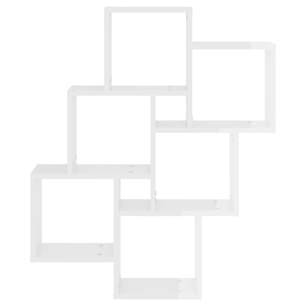 Estante cubo de pared contrachapado blanco brillante 78x15x93cm v5930 - Vetonek