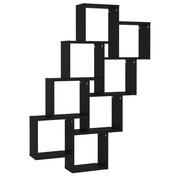 Vetonek Estante cubo de pared madera contrachapada negro 90x15x119 cm