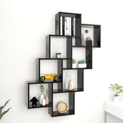 Estante cubo de pared madera contrachapada negro 90x15x119 cm v5978 Vetonek