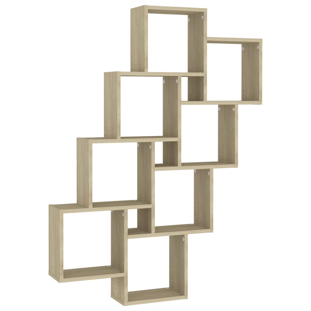 Vetonek Estante cubo de pared contrachapado roble Sonoma 90x15x119 cm