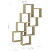 Estante cubo de pared contrachapado roble Sonoma 90x15x119 cm - Vetonek