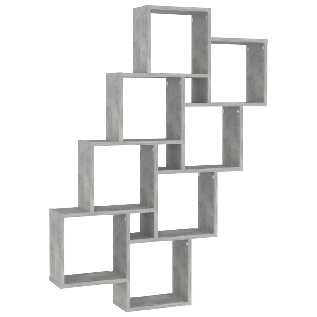 Vetonek Estante cubo de pared contrachapado gris hormigón 90x15x119 cm