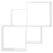 Estante cubo de pared contrachapado blanco brillo 80x15x78,5 cm - Vetonek