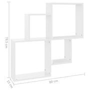 Estante cubo de pared contrachapado blanco brillo 80x15x78,5 cm - Vetonek