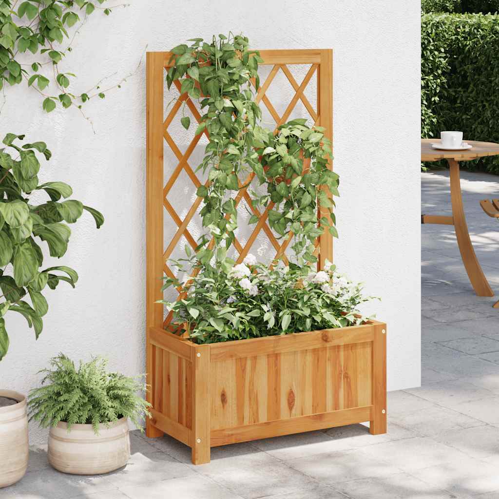 Lit de jardin avec treillis en bois d'acacia v7040 Vetonek
