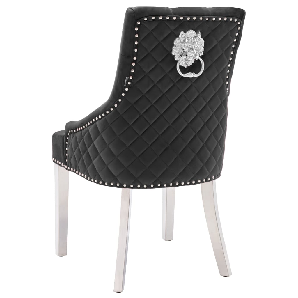 Black velvet dining chair