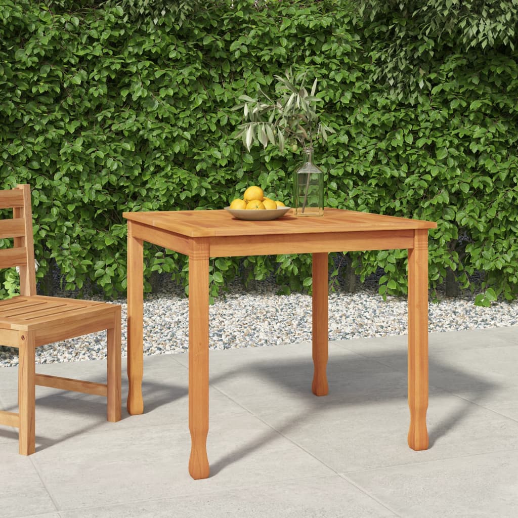 Vetonek Mesa de comedor de jardín madera maciza de teca 85x85x75 cm