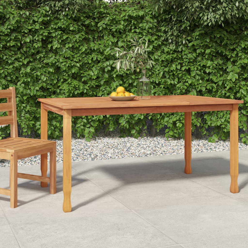 Vetonek Mesa de comedor de jardín madera maciza de teca 150x90x75 cm