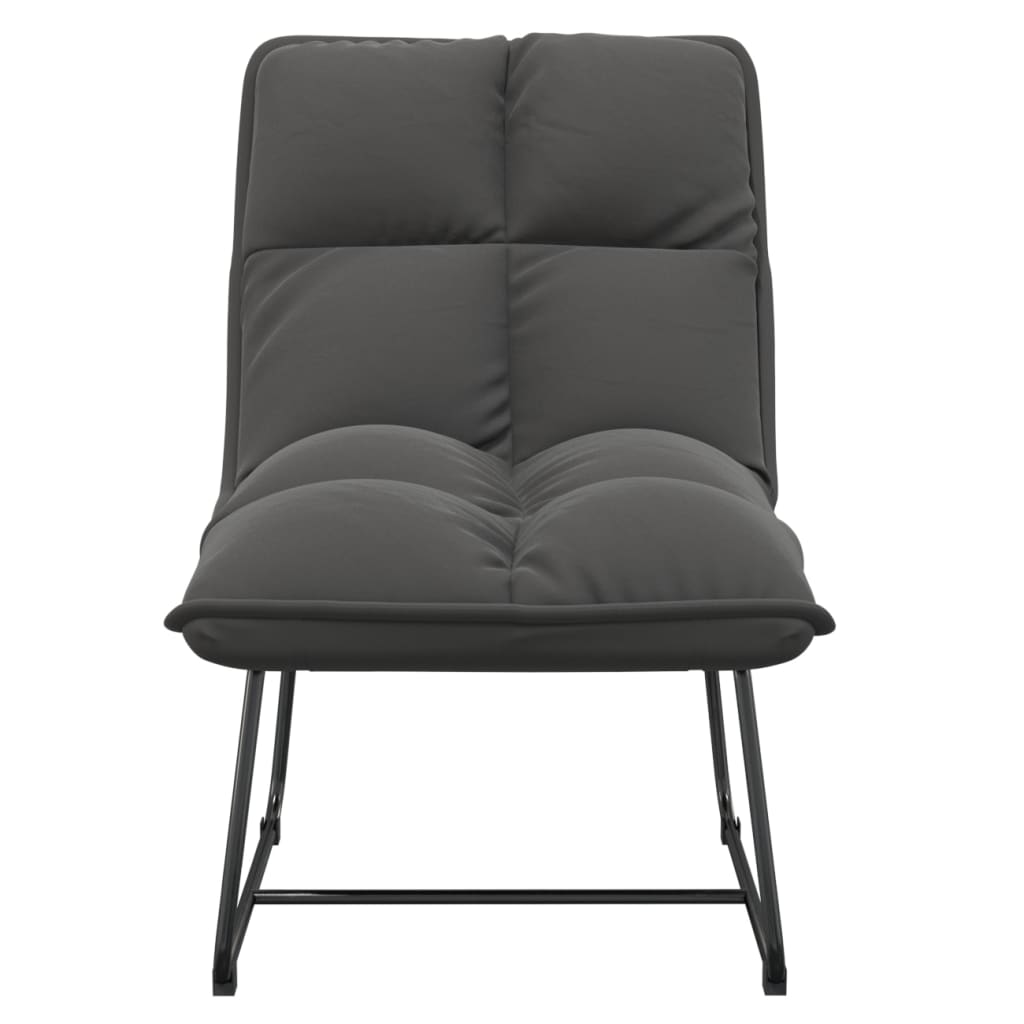 Silla de descanso con estructura de metal terciopelo gris oscuro