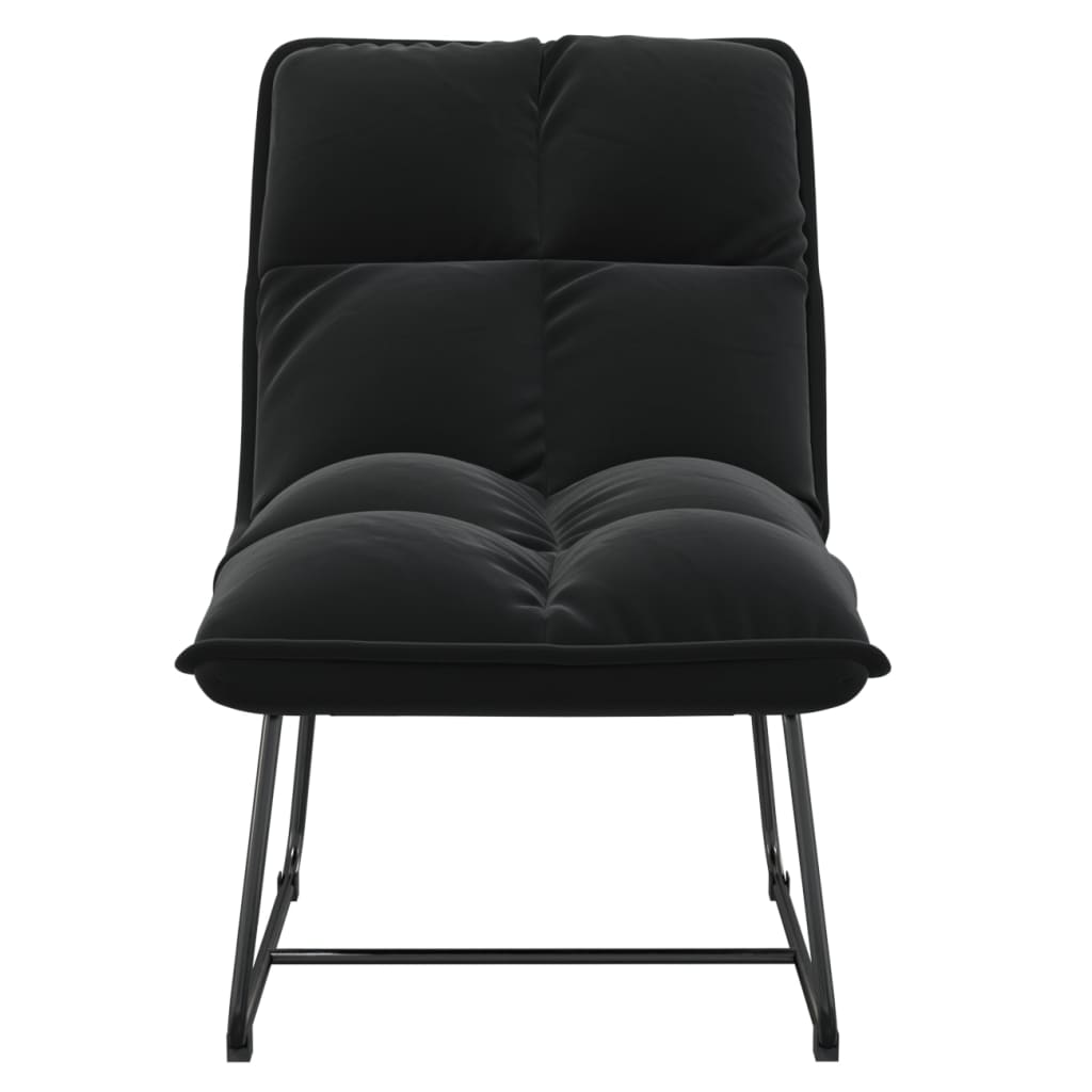 Rest chair with metal structure black velvet