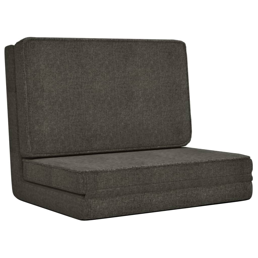 Silla de suelo plegable de tela gris oscuro