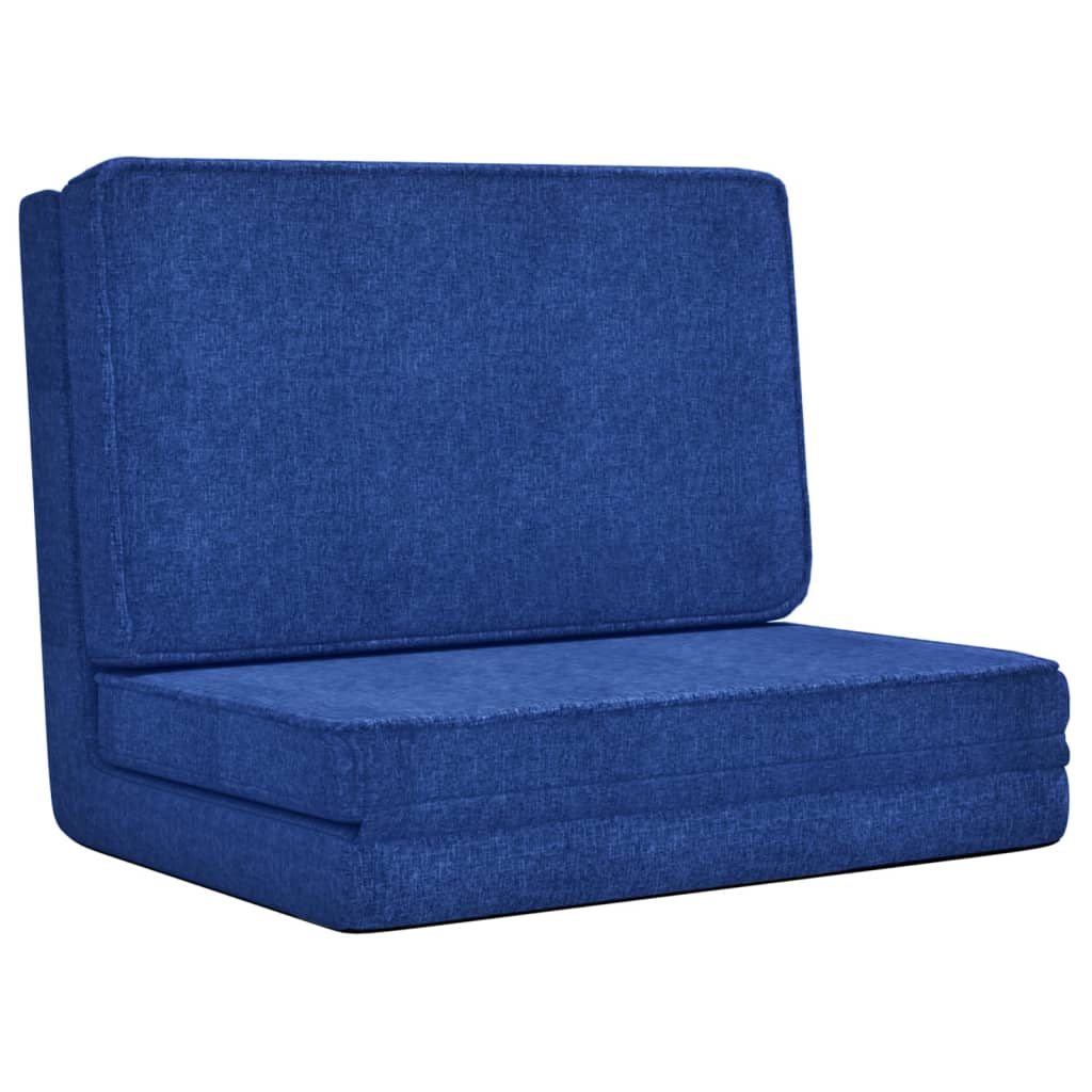 Silla de suelo plegable de tela azul vidaXL