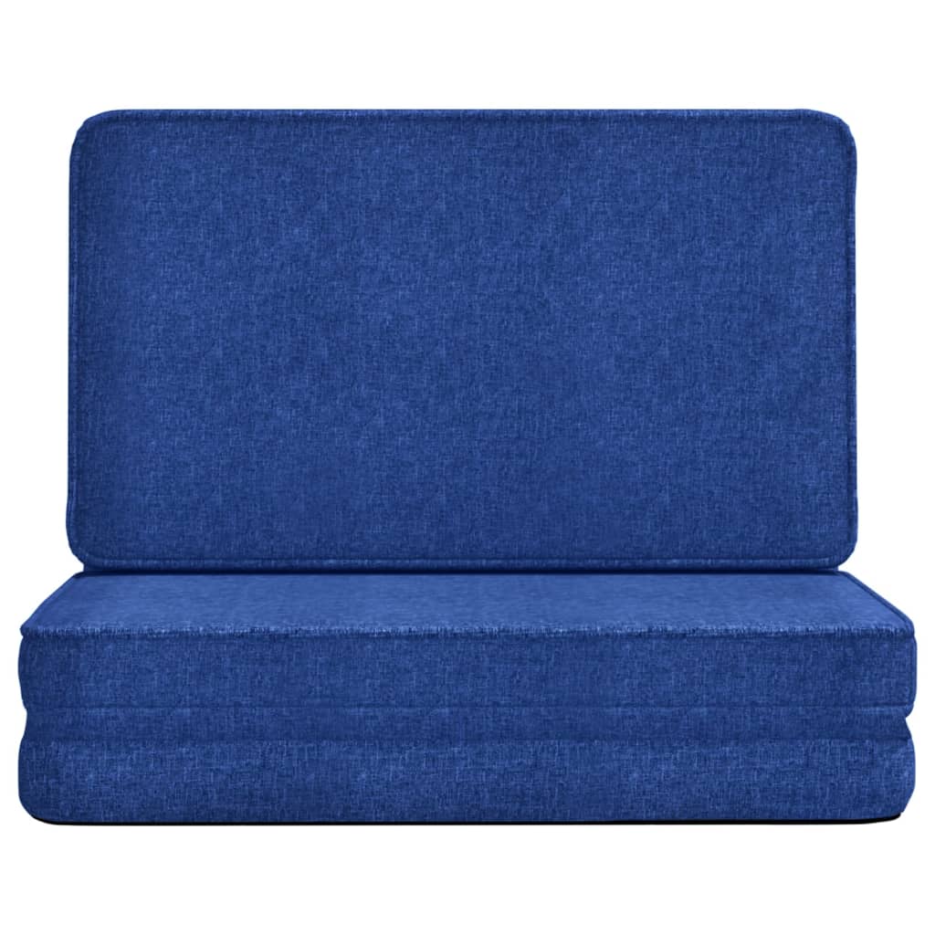 Silla de suelo plegable de tela azul vidaXL