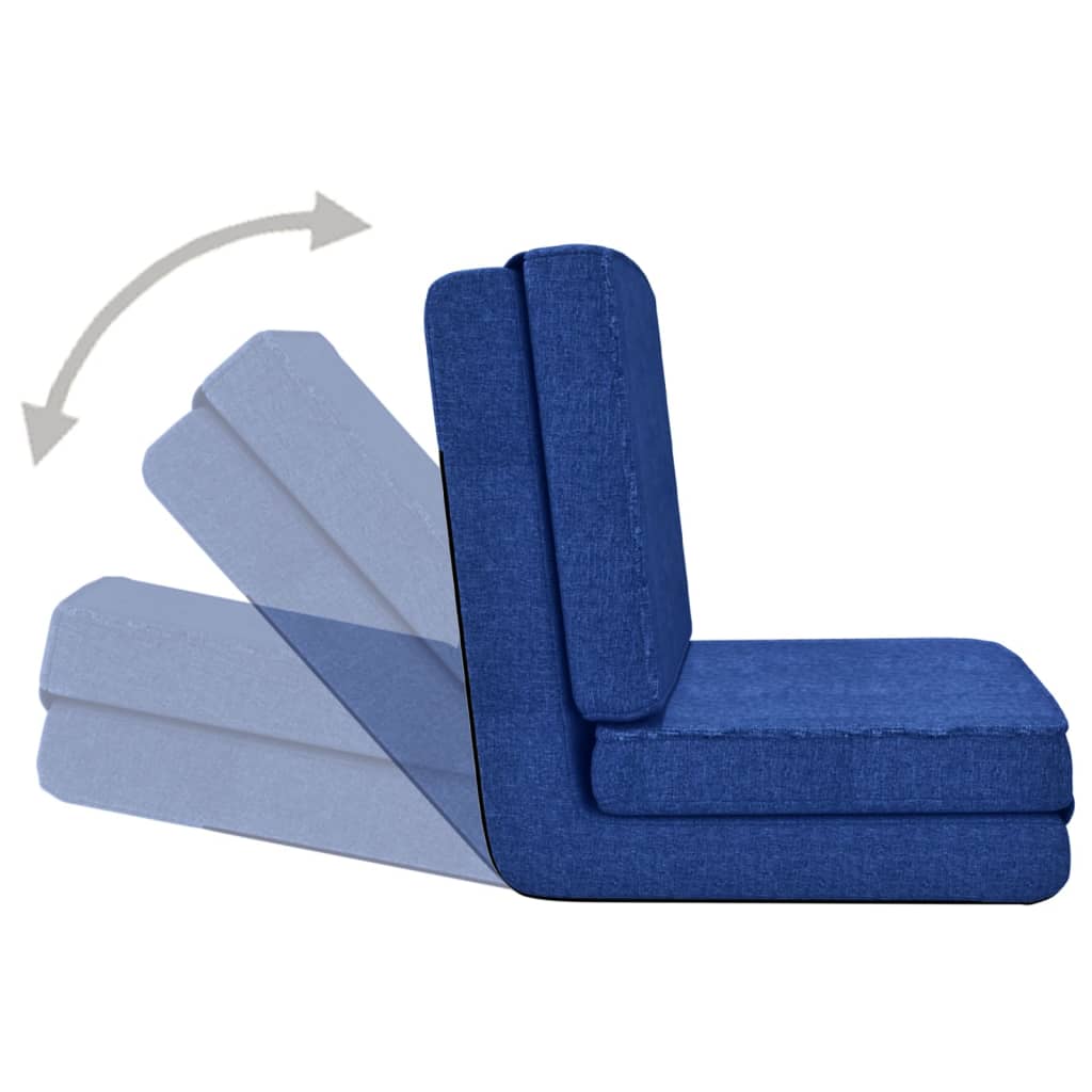 Silla de suelo plegable de tela azul vidaXL