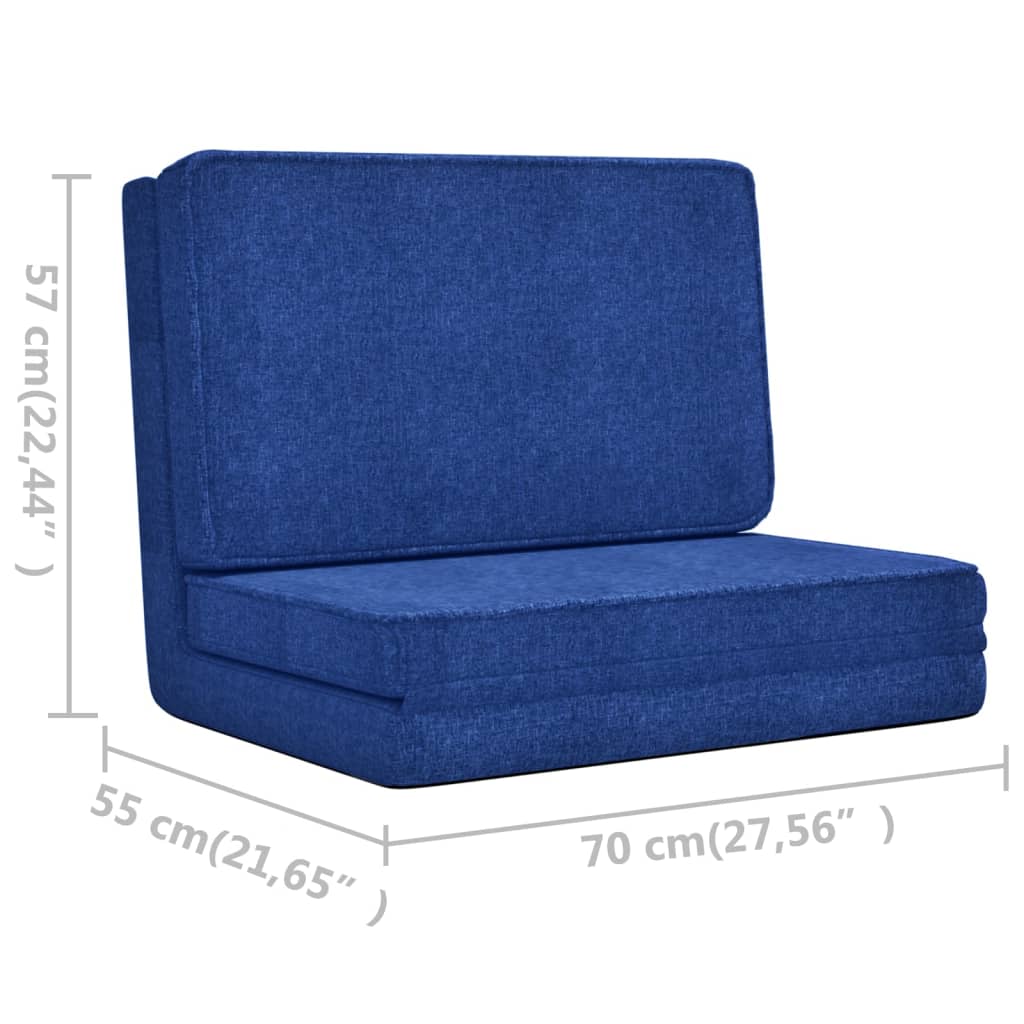 Silla de suelo plegable de tela azul vidaXL