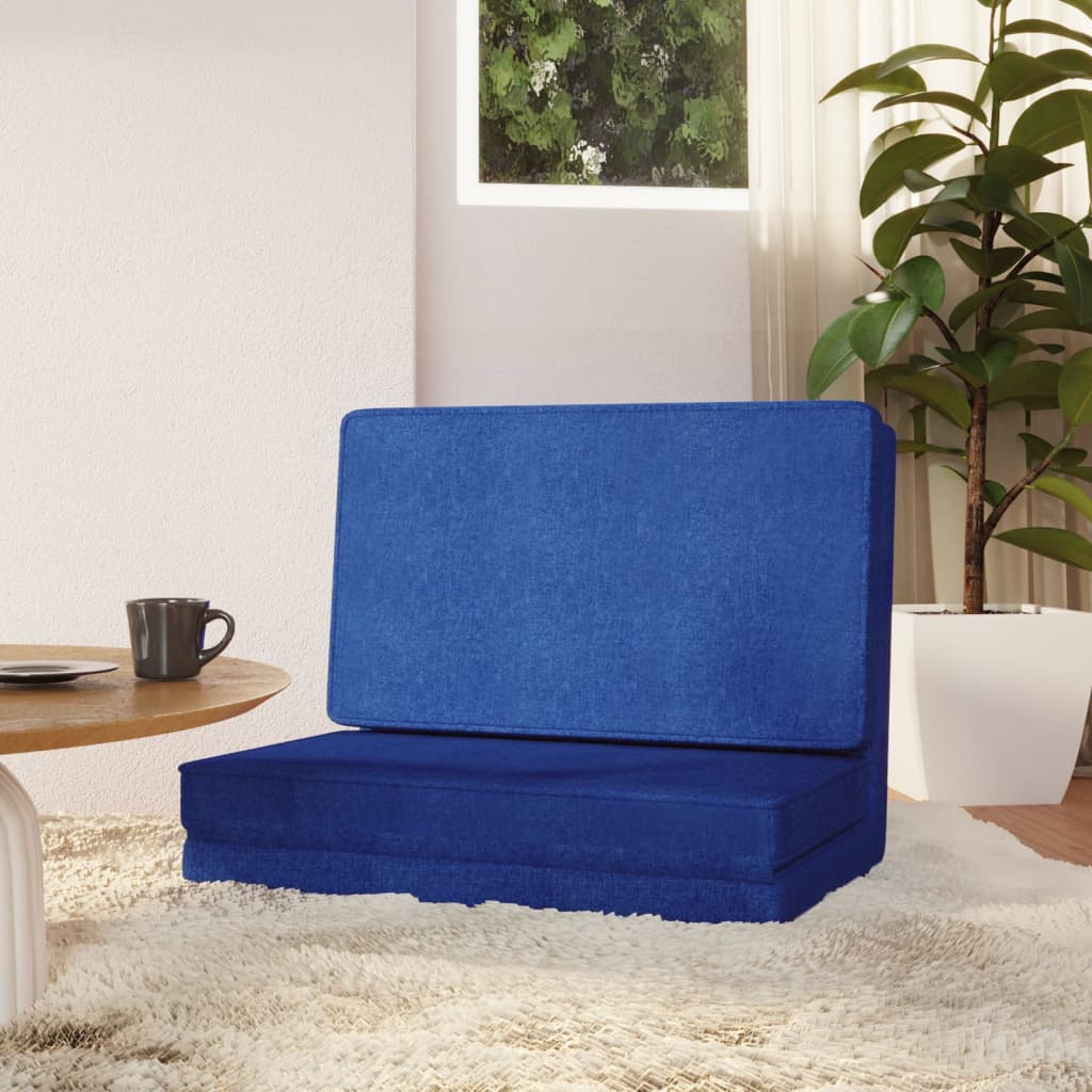 Silla de suelo plegable de tela azul