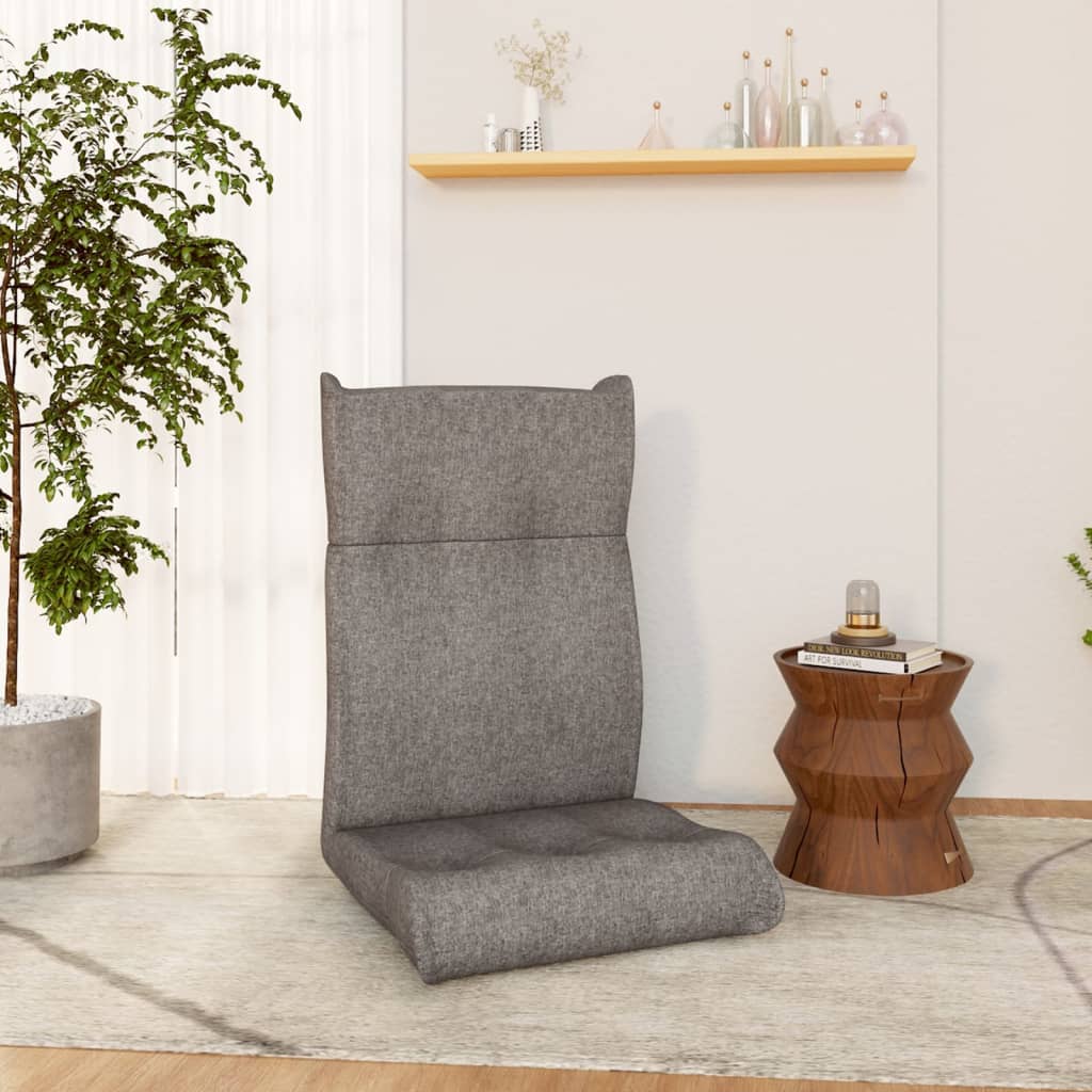 Vetonek Silla de suelo plegable de tela gris claro