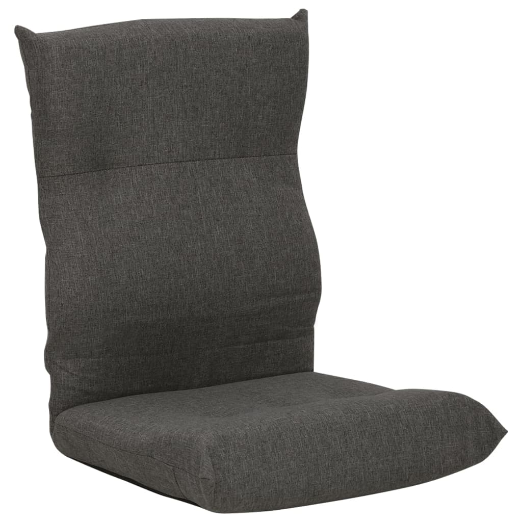 Silla de suelo plegable de tela gris oscuro