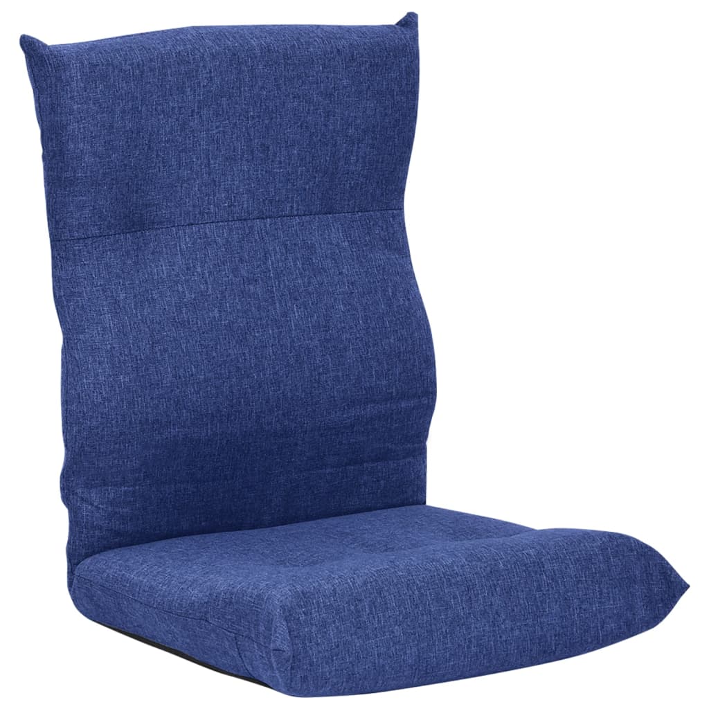 Silla de suelo plegable de tela azul vidaXL