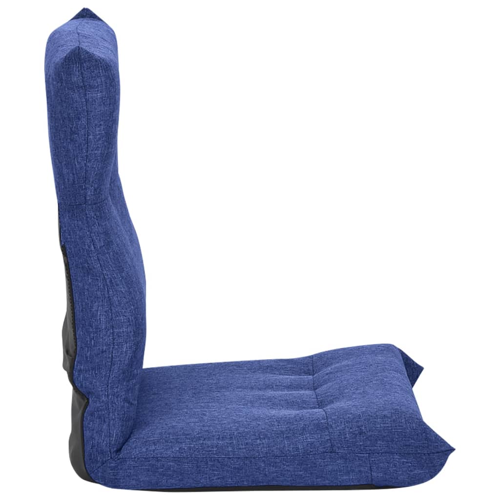 Silla de suelo plegable de tela azul vidaXL