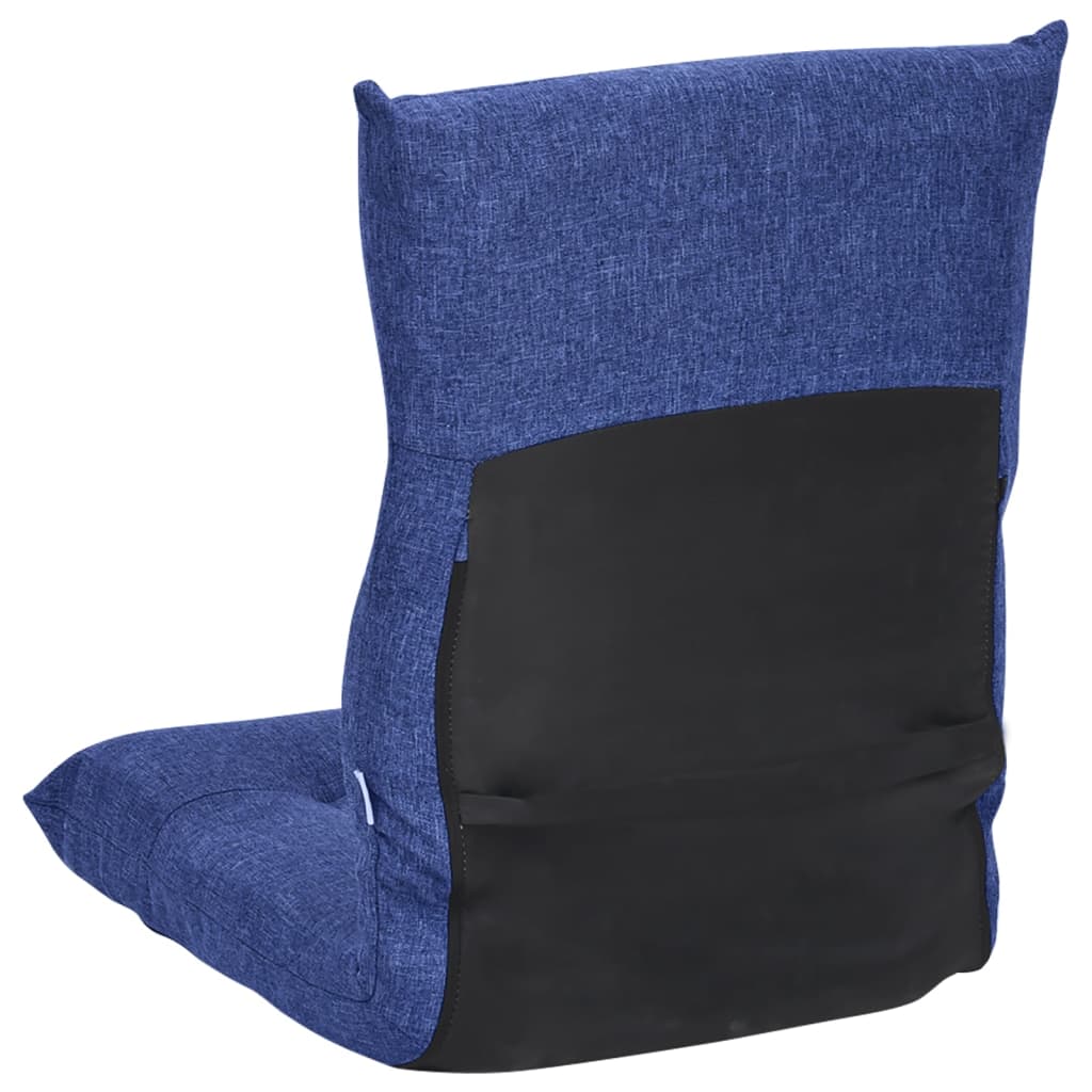 Silla de suelo plegable de tela azul vidaXL