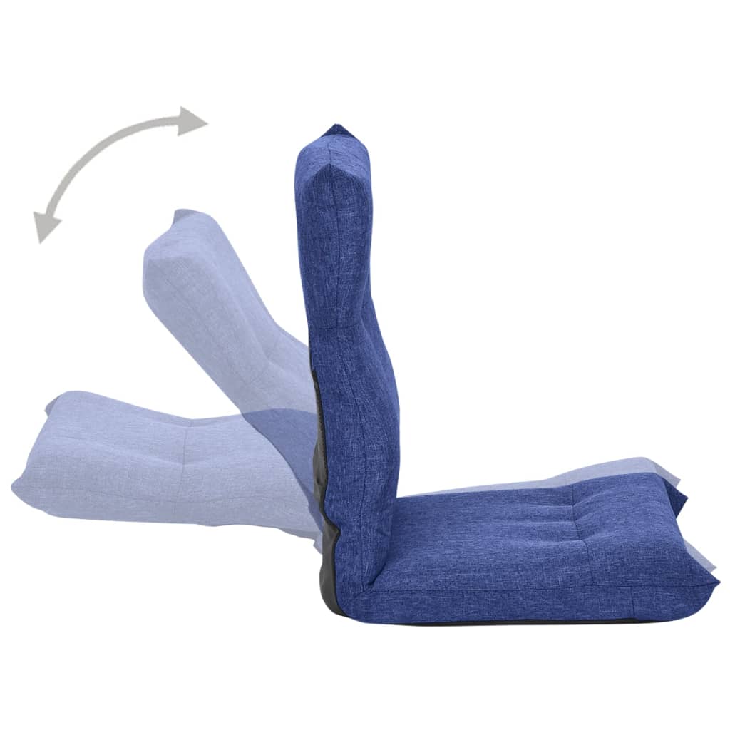 Silla de suelo plegable de tela azul vidaXL