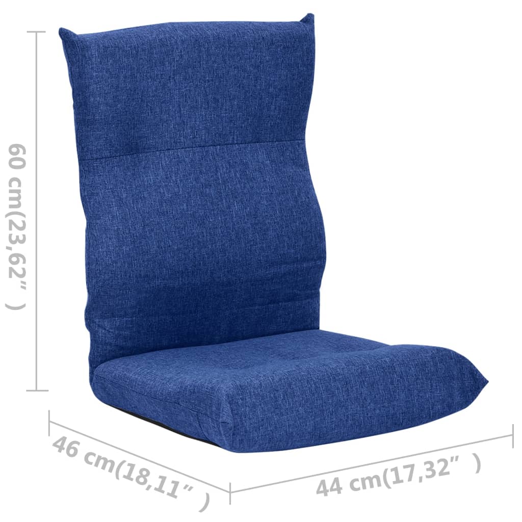 Silla de suelo plegable de tela azul vidaXL