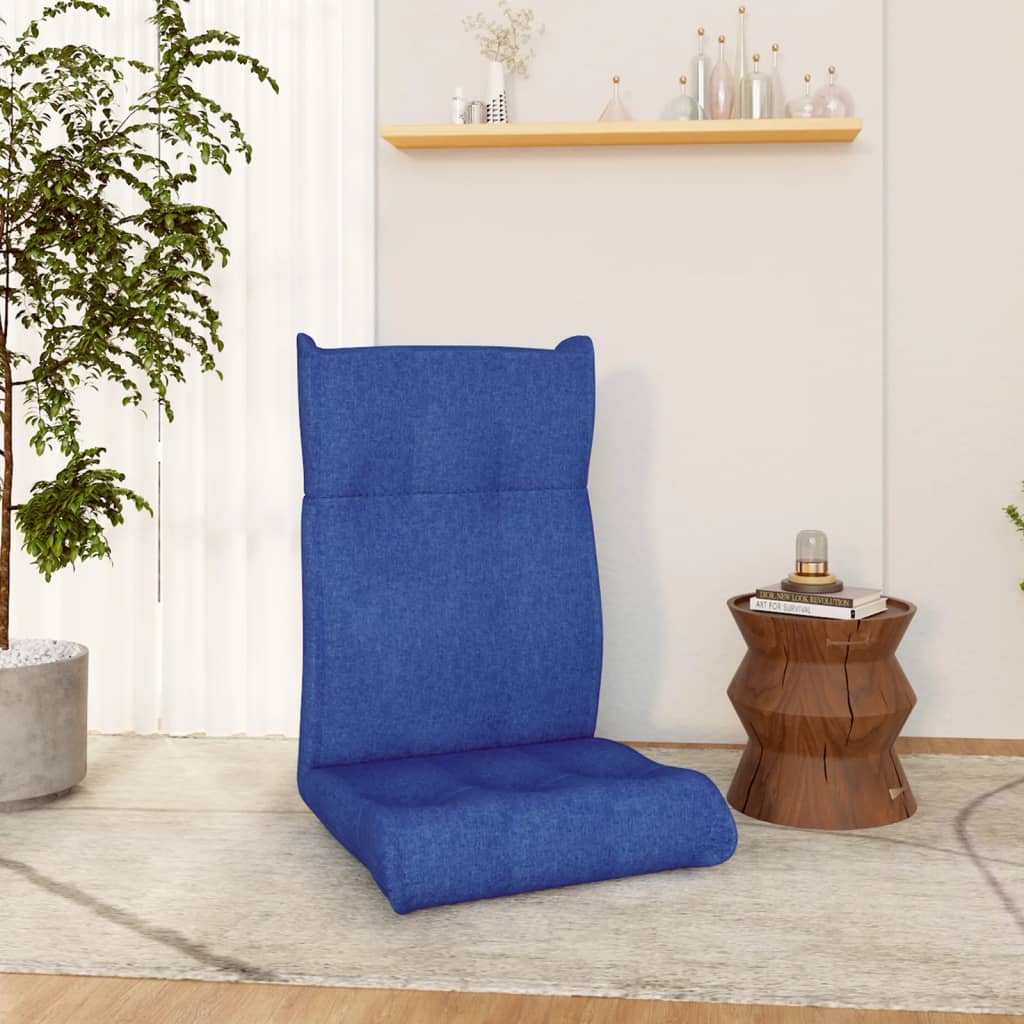 Silla de suelo plegable de tela azul