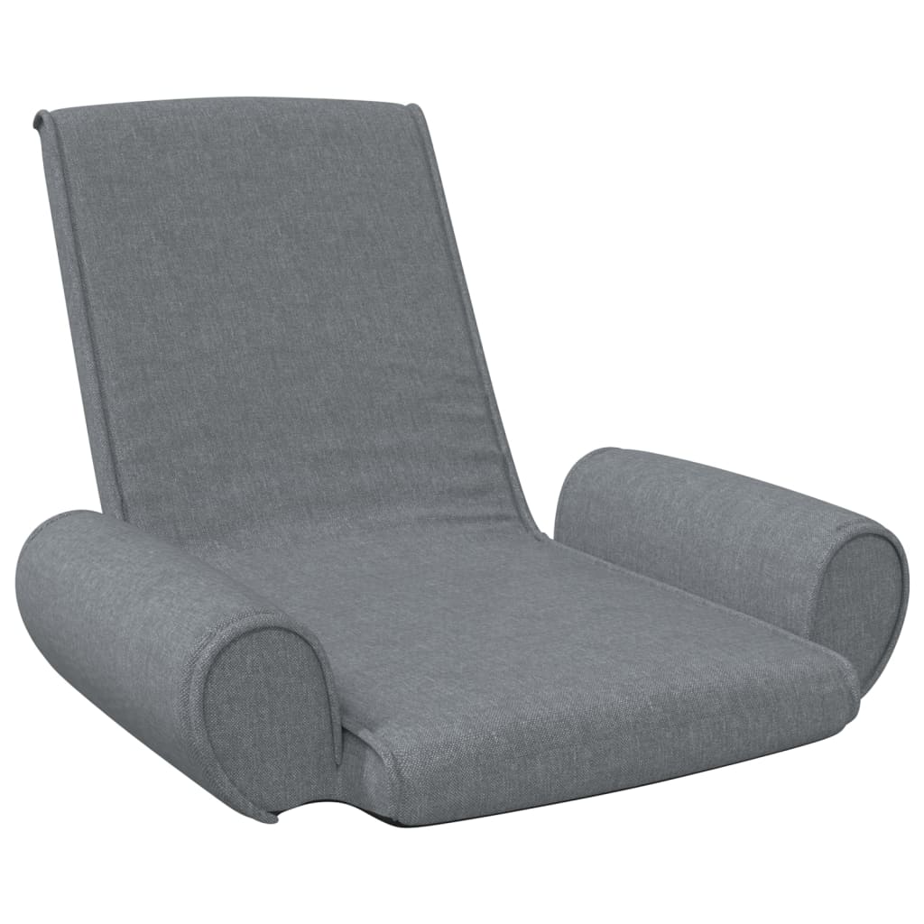 Silla de suelo plegable de tela gris claro