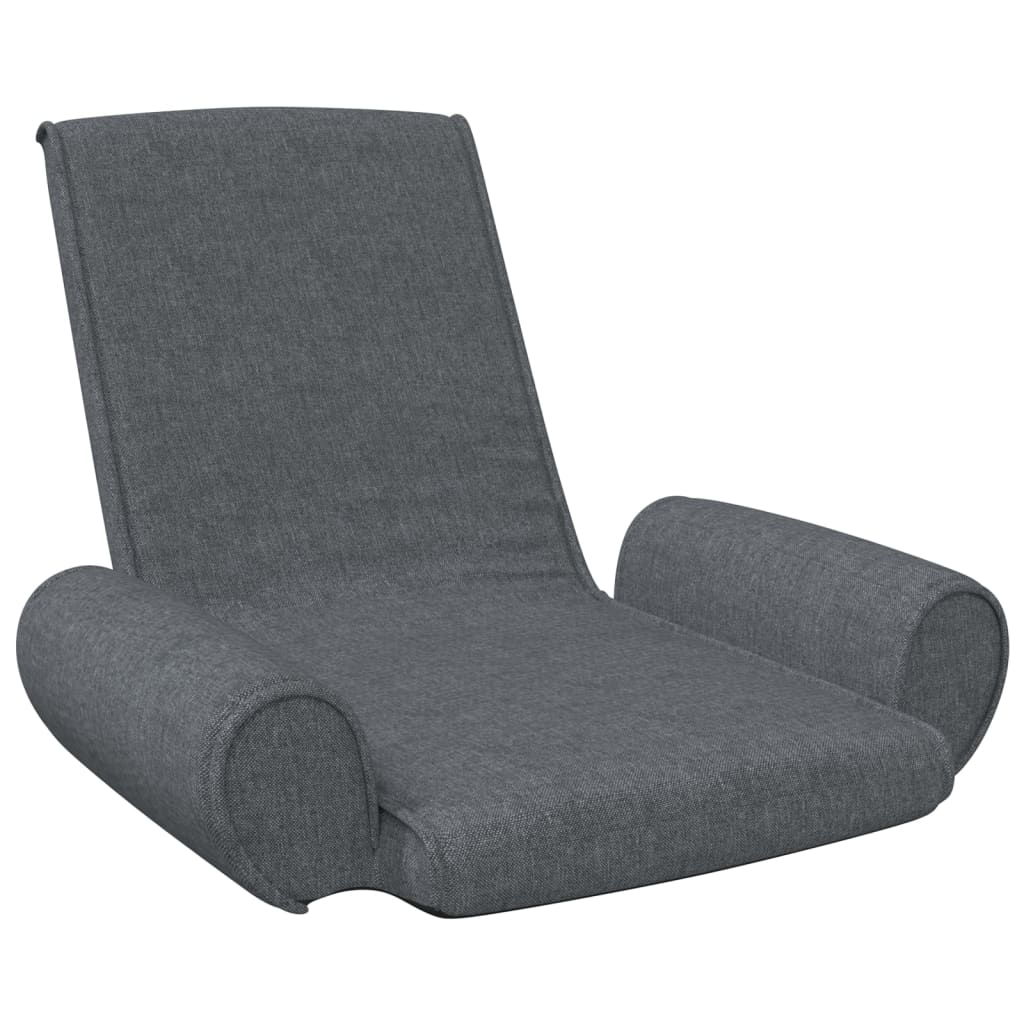 Silla de suelo plegable de tela gris oscuro