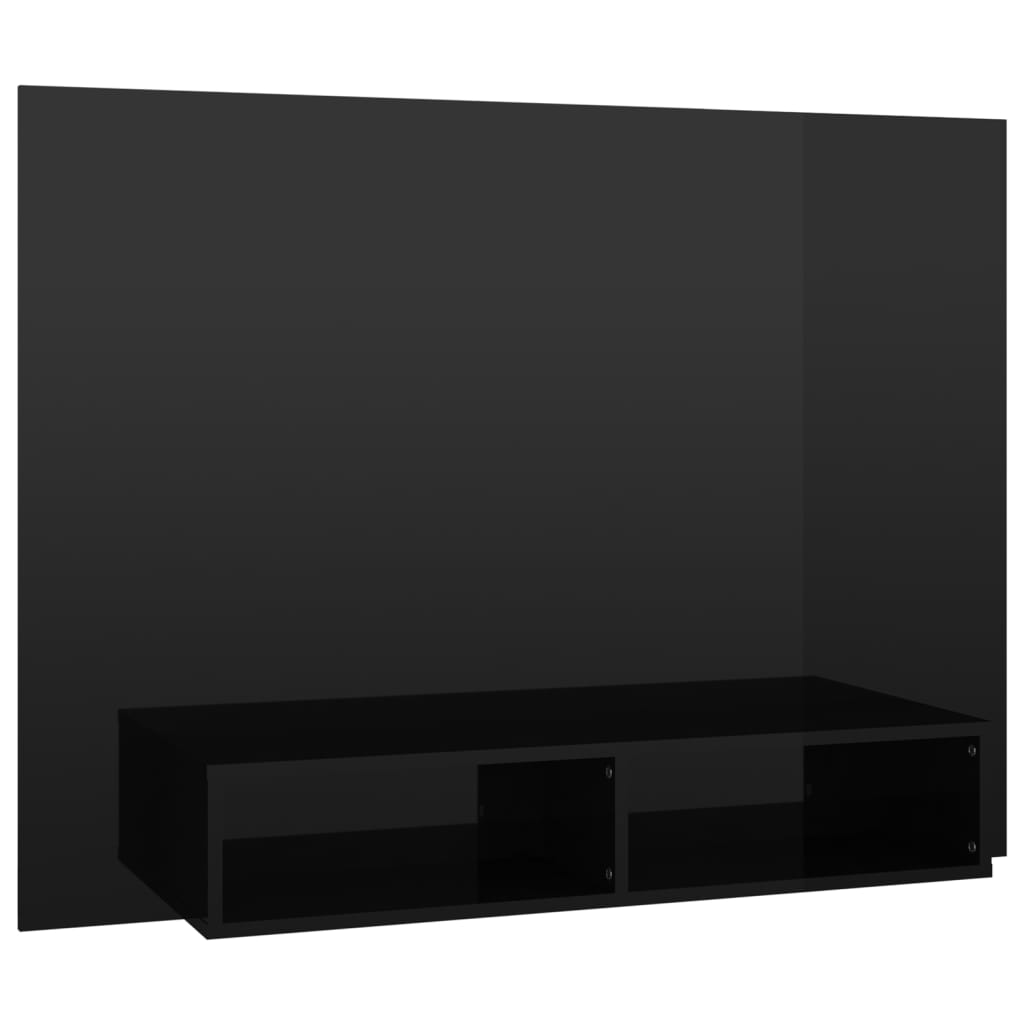 Mueble TV de pared contrachapado negro brillante 120x23,5x90 cm vidaXL