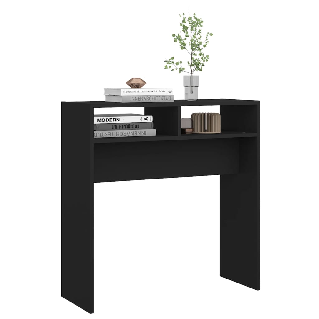 Mesa consola de madera negro 78x30x80 cm - Vetonek