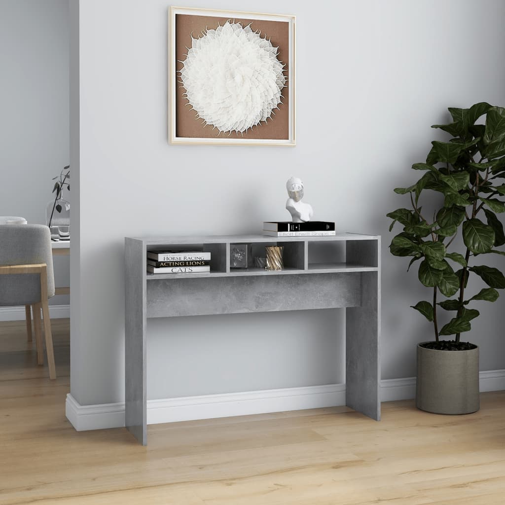 Mesa consola madera de ingeniería gris hormigón 105x30x80 cm - Vetonek