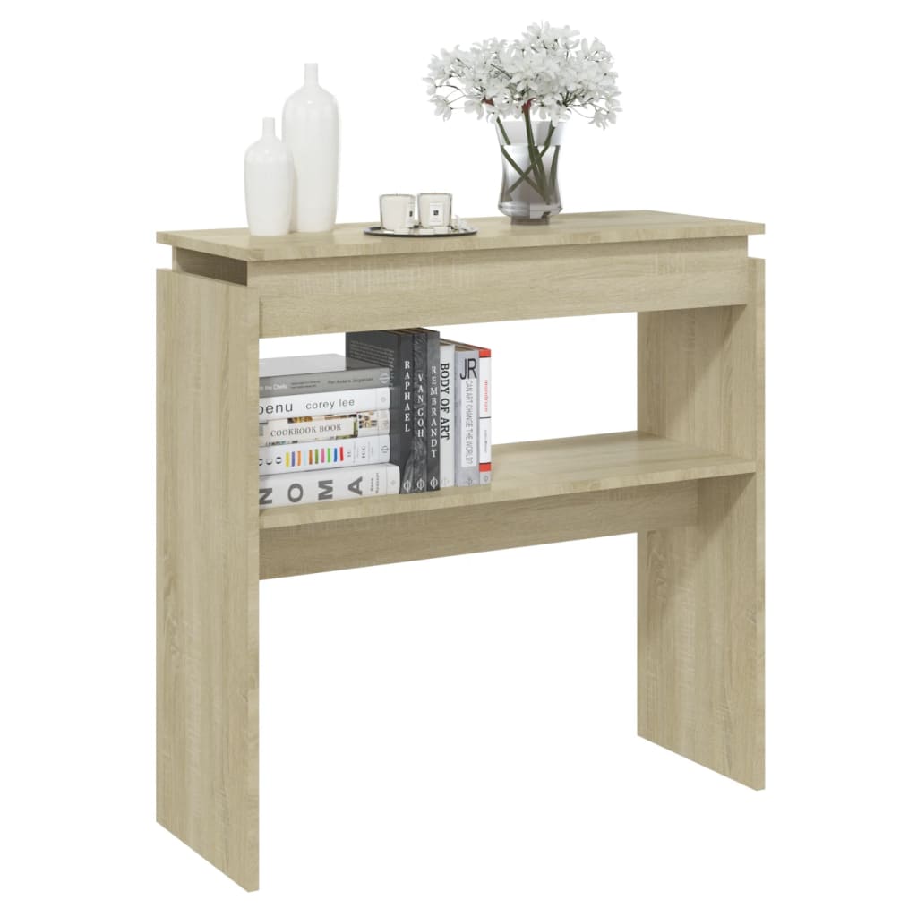 Mesa consola madera roble Sonoma 80x30x80 cm - Vetonek