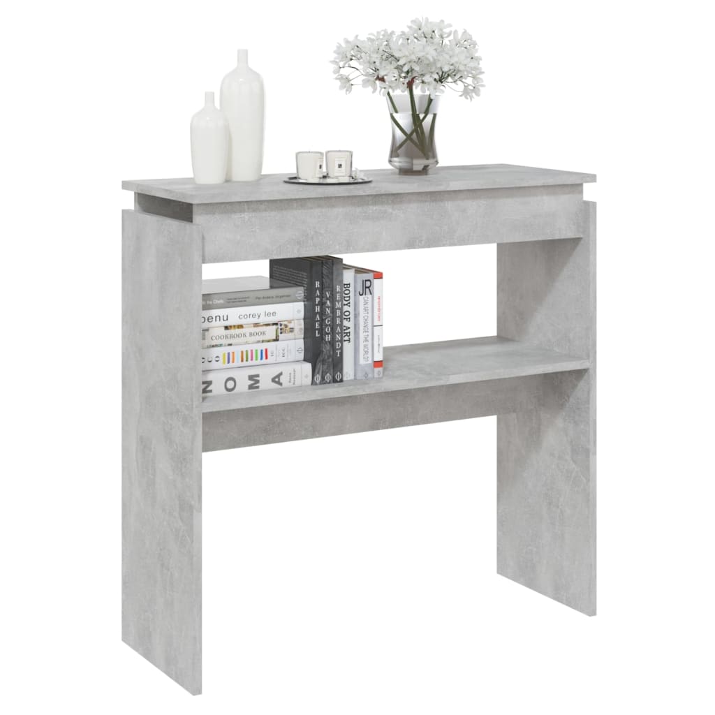 Mesa consola madera de ingeniería gris 80x30x80 cm