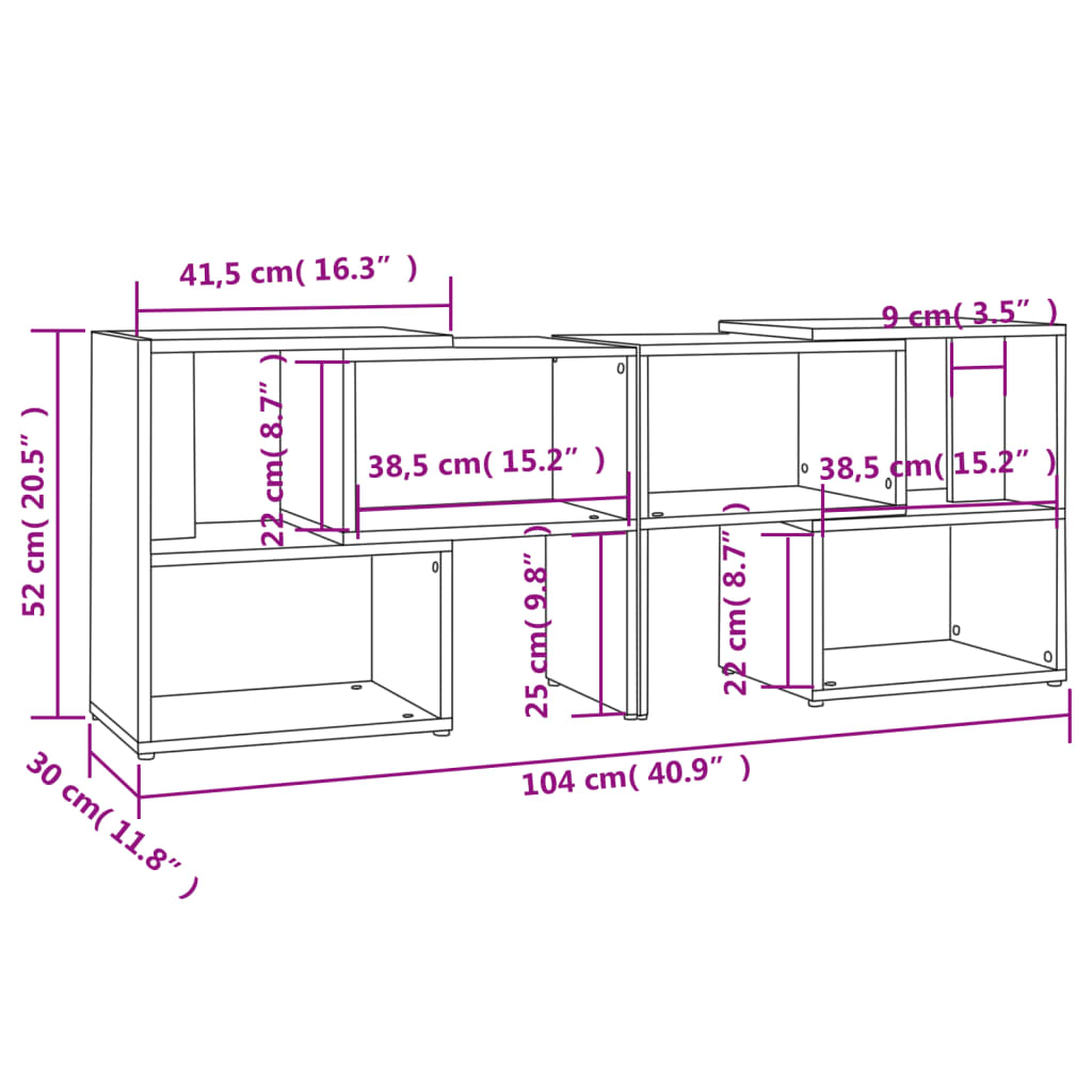 Mueble para TV de madera blanco 104x30x52 cm vidaXL